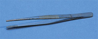 Pincet, lige, brede kæber, 105 mm