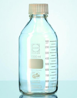 BlueCap flaske, Premium , hvid PP låg, 1000 ml
