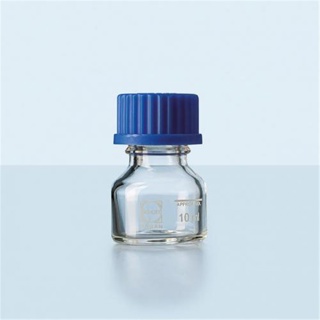 BlueCap flaske, plastbelagt, GL25, uden låg, 10 ml