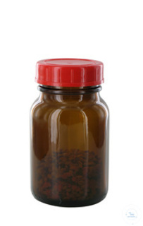 Flaske med vid hals, brun med låg, Ø 55 mm, 250 ml