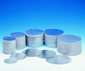 Runde aluminumsskiver, 0,03 mm, Ø100 mm