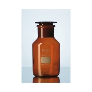 Standflaske, soda, NS34 glasprop, brun, 250 ml