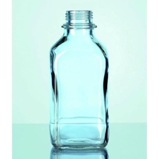 Emballageflaske, soda, firkant, klar, GL45, 1000ml