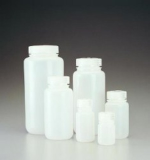 PE-HD flasker m/vid hals, m/låg, PP, 12 stk, 125ml