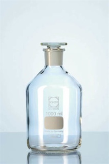 Standflaske, Duran, klar, NS12 glasprop, 25 ml