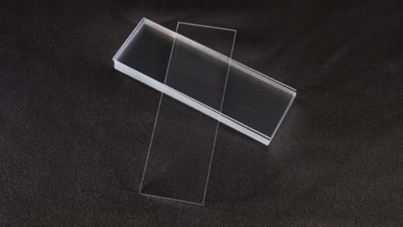 Objektglas, ekstra hvidt glas, kantslebet 45°