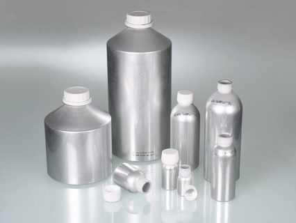 Aluminiumflaske med skruelåg, UN godkendt, 300 ml, 10 stk