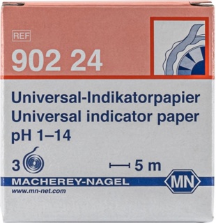 pH-indikatorpapir, Macherey-Nagel Universal, refill, pH 1 - 14, 3 ruller à 5 m