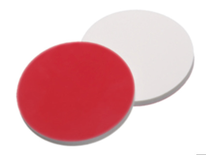 Septa, LLG, til N 9 crimp-låg, silikone(hvid)/PTFE(rød) 55 A