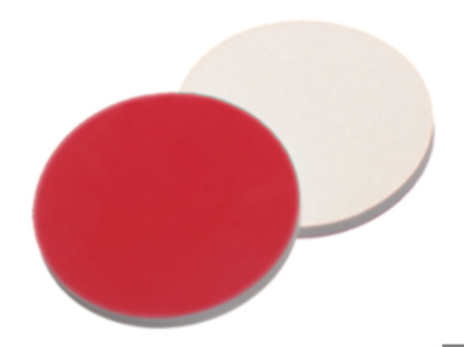 Septa, LLG, til N 13 crimp-låg, silikone(hvid)/PTFE(rød) 55 A