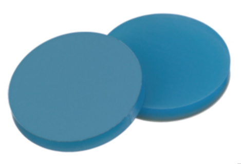 Septa, LLG, til N 20 crimp-låg, silikone(blå)/PTFE(farveløs) 40 A
