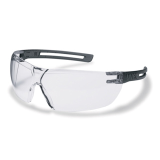 Sikkerhedsbrille, uvex x-fit 9199, klare glas, gråt stel