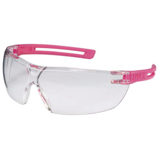Sikkerhedsbrille, uvex x-fit 9199, klare glas, pink stel