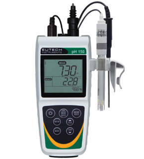 pH-måler, Eutech pH 150 Kit, m. elektrode og tilbehør