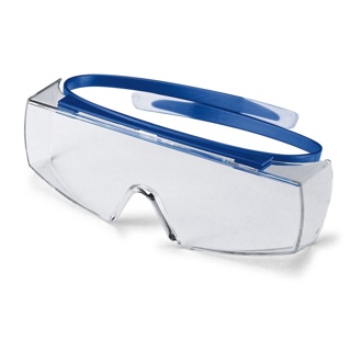 Sikkerhedsbrille, uvex super OTG 9169, klare glas, blåt stel