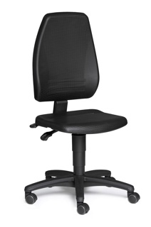 LLG-Lab stol, PU-skum, sort, hjul, 440-620 mm