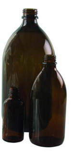 Medicinflaske, brun, uden låg, Ø76 mm, 500 ml