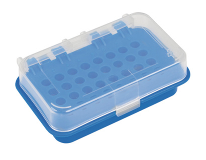 PCR-rack, Heathrow Scientific, 32 pladser, PP, blå, 10 stk