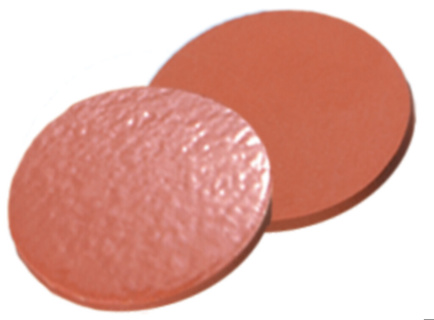 Septa, LLG, til N 20 crimp-hætte, gummi(rød-orange)/PTFE(farveløs) 45 A