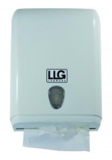LLG papirhåndklæde dispenser, hvid plastik