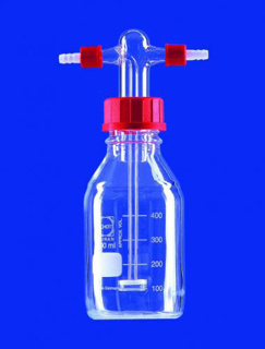 Drechsel gasvaskeflaske med skrueforbindelser
