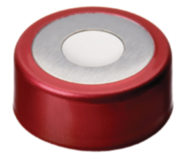 Crimp-låg, LLG, N 20, magnetisk bi-metal m. hul, rød/sølv, silikone/PTFE 60 A