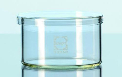 Prøveglas, Duran, lav form, løst låg, Ø100 x 60 mm
