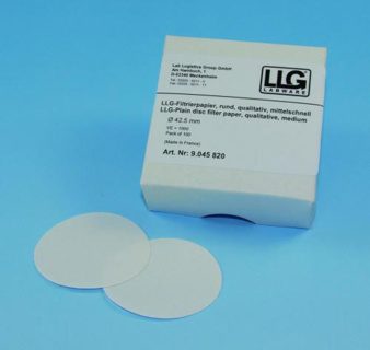 Rundfilter, LLG, kvalitativt, medium, Ø42,5 mm, 8-12 µm, 100 stk