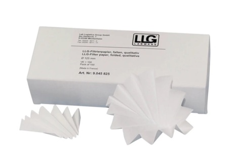 Foldefilter, LLG, kvalitativt, medium, Ø185 mm, 8-12 µm, 100 stk