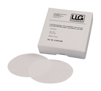 Rundfilter, LLG, kvantitativt, meget hurtigt, Ø70 mm, 12-15 µm, 100 stk