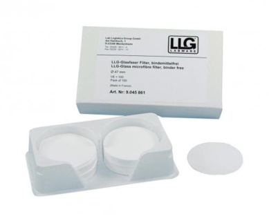 Rundfilter, glasfiber, LLG, hurtigt, Ø25 mm, 1,6 µm, 100 stk