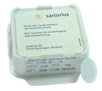 Membranfilter, Sartorius, CA, Ø25 mm, 0,45 µm, 100 stk