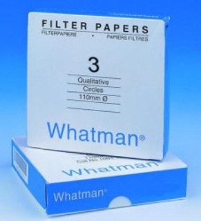 Rundfilter, Whatman, kvalitativt, Grade 3, Ø110 mm, 6 µm, 100 stk