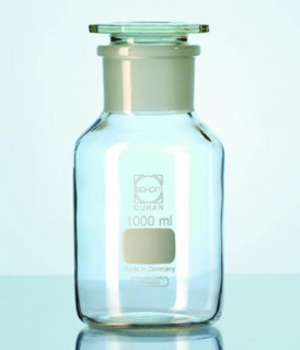 Standflaske, Duran, NS34 glasprop, klar, 250 ml