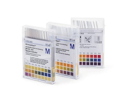 pH-indikatorpapir, Merck MQuant, strips, pH 6,5 - 10, 100 stk