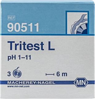 pH-indikatorpapir, Macherey-Nagel Tritest L, refill, pH 1 - 11, 3 ruller à 6 m
