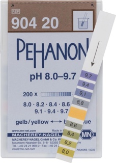 pH-indikatorpapir, Macherey-Nagel PEHANON, strips, pH 8 - 9,7, 200 stk