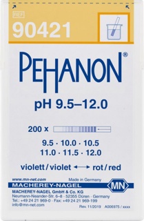 pH-indikatorpapir, Macherey-Nagel PEHANON, strips, pH 9,5 - 12, 200 stk