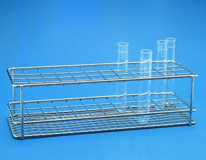 Reagensglasstativ, rustfrit stål, 24(2x12) Ø18 mm