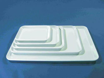 Instrumentbakke, melaminplast, hvid, 27 x 21 x2 cm