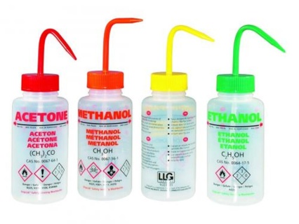 Sprøjteflaske m/ventil, LLG, rød, Acetone, 500 ml