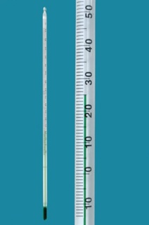 Glas termometer med grøn fyldning -10 - 110°C : 1°C
