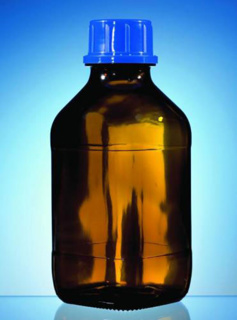 Brun flaske med skruelåg, GL32, firkantet, 100 ml