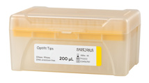 Optifit-Pipettespids, Sartorius, 0,5-200 µl, længde 51,0 mm , 10 rack med 96 stk, sterile