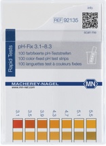 pH-indikatorpapir, Macherey-Nagel pH-Fix, strips, pH 3,1-8,3, 100 stk