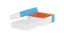 Kryoboks, TENAK origami, 134 x 134 x 52 mm, PP belagt overflade, blå/orange, 100 stk.