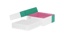 Kryoboks, TENAK origami, 134 x 134 x 52 mm, PP belagt overflade, grøn/pink, 100 stk.