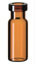 LLG-vial t/krympet låg, brun, Ø11,6mm, 32mm, 1,5ml