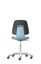 Labsit-stol, kunstlæder, hjul, blå, 450-650 mm