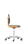Labsit-stol, kunstlæder, hjul, orange, 450-650 mm